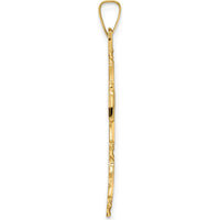 14K Yellow Gold Polished Solid Fancy Design Cross Pendant - 34.76mm Length by Oro Pregiato