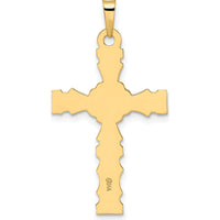 14K Yellow Gold Polished Solid Fancy Design Cross Pendant - 34.76mm Length by Oro Pregiato