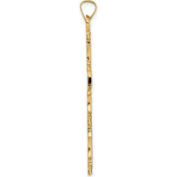 14K Yellow Gold Polished Solid Fancy Design Cross Pendant - 42.7mm by Oro Pregiato