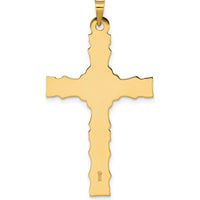 14K Yellow Gold Polished Solid Fancy Design Cross Pendant - 42.7mm by Oro Pregiato