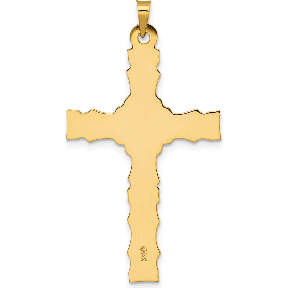 14K Yellow Gold Polished Solid Fancy Design Cross Pendant - 42.7mm by Oro Pregiato