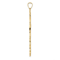 14K Yellow Gold Polished Solid Fancy Design Cross Pendant - 52.42mm Length by Oro Pregiato