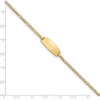 14K Yellow Gold Polished Solid Figaro Link Baby/Child ID Bracelet - 6" Length by Oro Pregiato