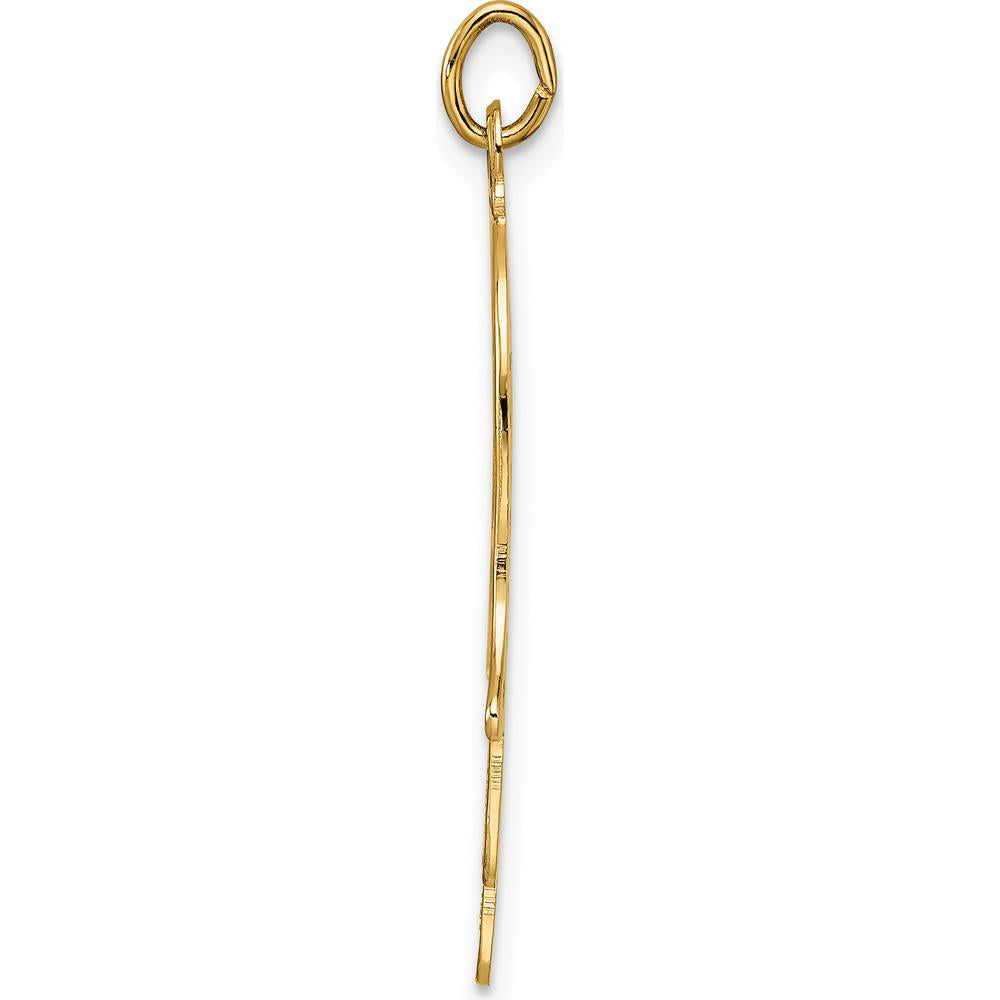 14K Yellow Gold Polished Solid Filigree Hamsa Pendant - 31.45mm Length by Oro Pregiato