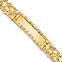 14K Yellow Gold Polished Solid Nugget Plate Chain Link 8" Bracelet by Oro Pregiato