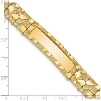 14K Yellow Gold Polished Solid Nugget Plate Chain Link 8" Bracelet by Oro Pregiato