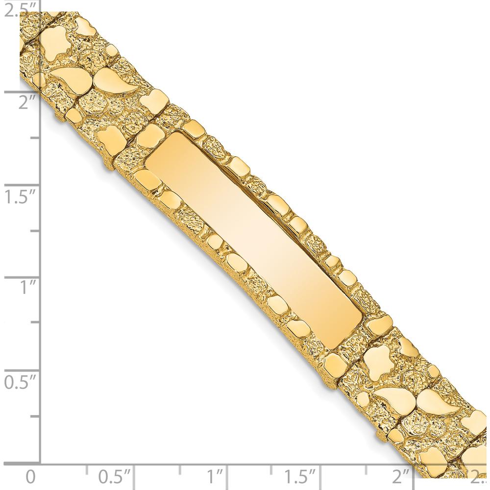 14K Yellow Gold Polished Solid Nugget Plate Chain Link 8" Bracelet by Oro Pregiato