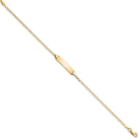 14K Yellow Gold Polished Solid Plate Curb Link 7" ID Bracelet by Oro Pregiato