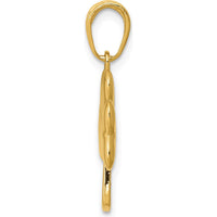 14K Yellow Gold Polished Solid Shamrock Pendant - 25mm Length by Oro Pregiato