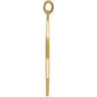 14K Yellow Gold Polished Solid Star of David Pendant - 36mm Length by Oro Pregiato