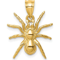 14K Yellow Gold Polished Spider Pendant - 18mm Length, 15.5mm Width by Oro Pregiato