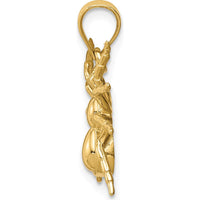 14K Yellow Gold Polished Spider Pendant - 18mm Length, 15.5mm Width by Oro Pregiato