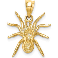 14K Yellow Gold Polished Spider Pendant - 18mm Length, 15.5mm Width by Oro Pregiato