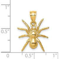 14K Yellow Gold Polished Spider Pendant - 18mm Length, 15.5mm Width by Oro Pregiato