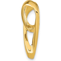 14K Yellow Gold Polished Spiral Heart Slide Pendant - Fits 3mm Regular & 5mm Fancy Omega by Oro Pregiato