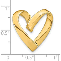 14K Yellow Gold Polished Spiral Heart Slide Pendant - Fits 3mm Regular & 5mm Fancy Omega by Oro Pregiato