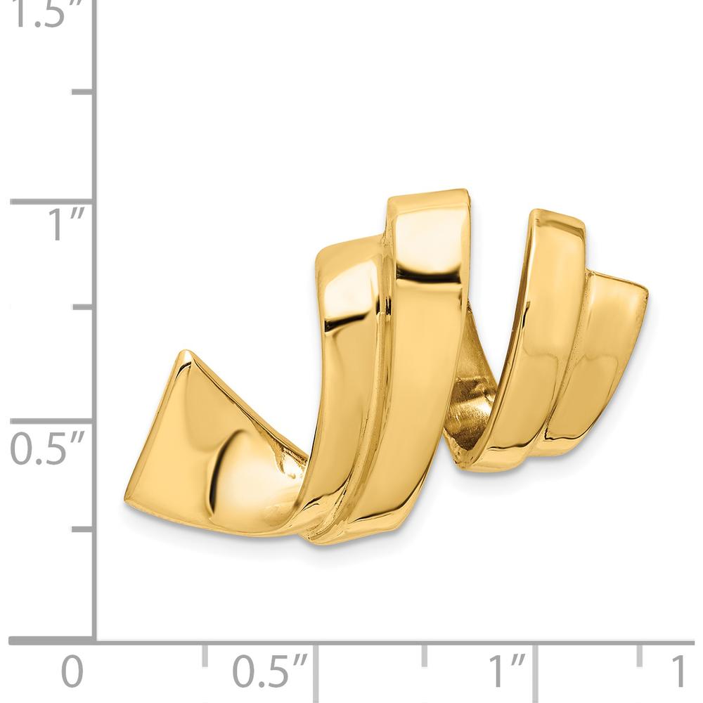 14K Yellow Gold Polished Spiral Omega Slide Pendant by 0