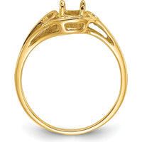 14K Yellow Gold Polished Split Shank Ring Mounting for 6x4mm Oval Gemstone by Monteluci Fine Jewelry