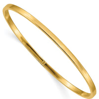 14K Yellow Gold Polished Square Tube Slip-on Bangle Bracelet - 3.00mm Width by Oro Pregiato