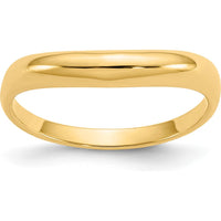 14K Yellow Gold Polished Stackable Wave Ring - 2-3mm Tapered Band by Oro Pregiato