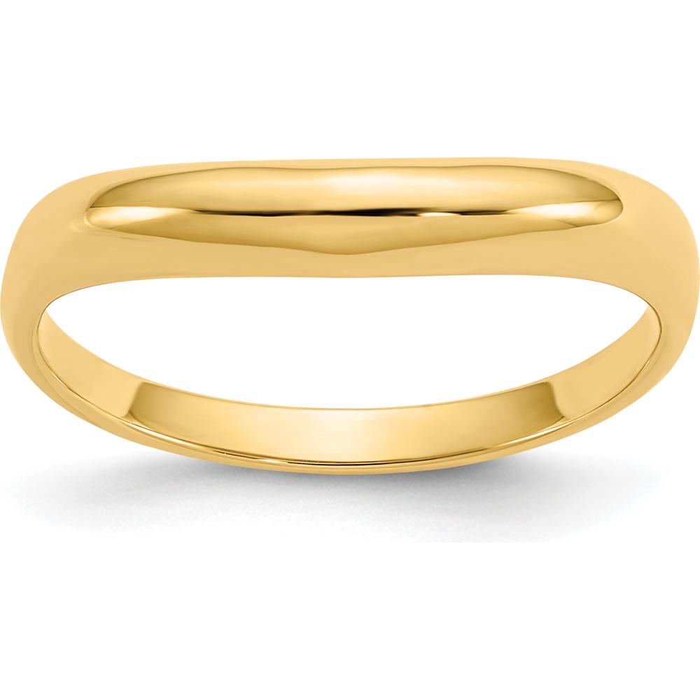 14K Yellow Gold Polished Stackable Wave Ring - 2-3mm Tapered Band by Oro Pregiato