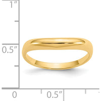 14K Yellow Gold Polished Stackable Wave Ring - 2-3mm Tapered Band by Oro Pregiato