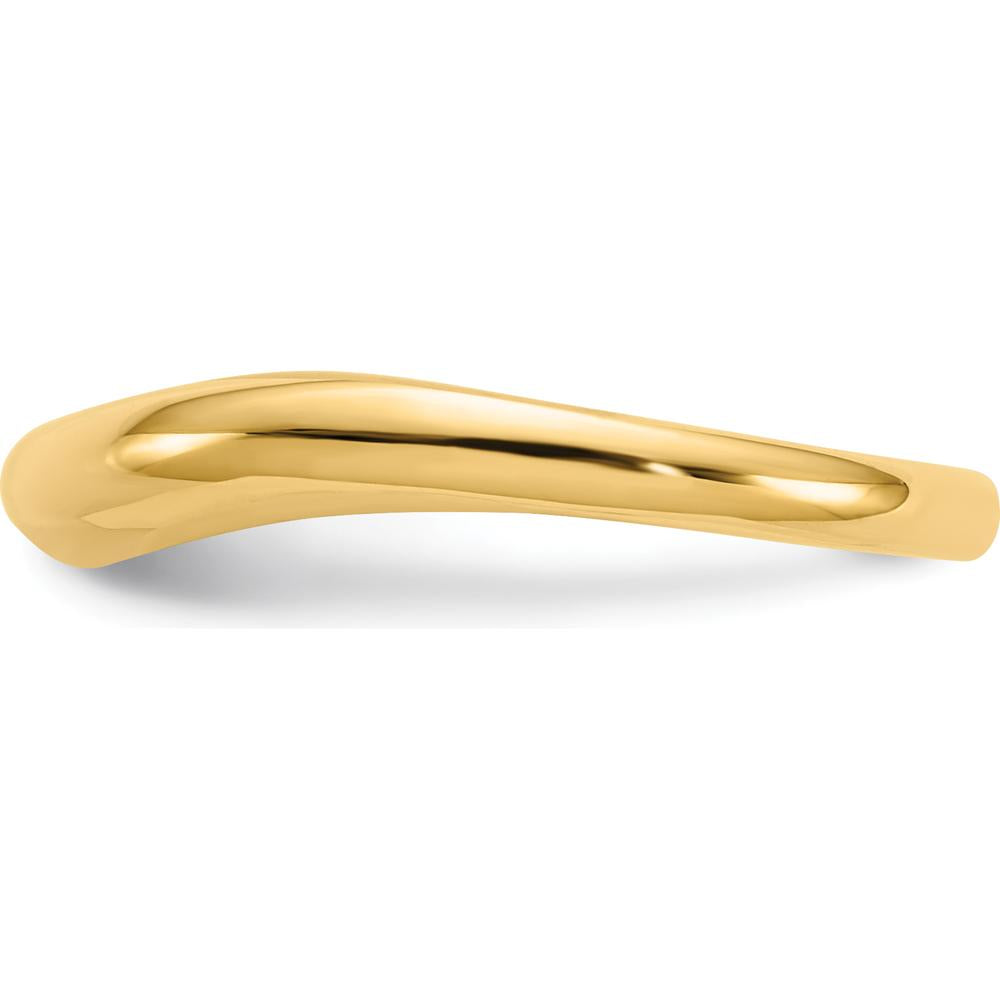 14K Yellow Gold Polished Stackable Wave Ring - 2-3mm Tapered Band by Oro Pregiato