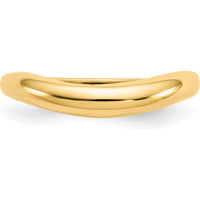 14K Yellow Gold Polished Stackable Wave Ring - 2-3mm Tapered Band by Oro Pregiato