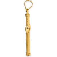 14K Yellow Gold Polished Stamping Cross Pendant - 43.19mm Length by Oro Pregiato