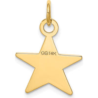 14K Yellow Gold Polished Star Disc Pendant Charm - Engravable by Oro Pregiato