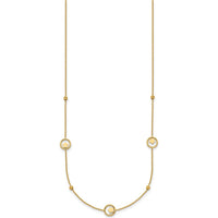 14K Yellow Gold Polished Star in Circle with Diamond-Cut Beads 7-Station 16.75" Necklace by 0