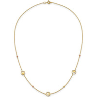 14K Yellow Gold Polished Star in Circle with Diamond-Cut Beads 7-Station 16.75" Necklace by 0