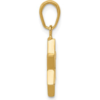 14K Yellow Gold Polished Star of David Pendant - 21mm Length by Oro Pregiato