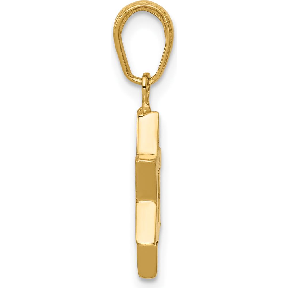 14K Yellow Gold Polished Star of David Pendant - 21mm Length by Oro Pregiato