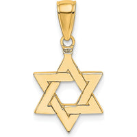 14K Yellow Gold Polished Star of David Pendant - 21mm Length by Oro Pregiato