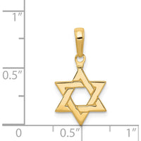 14K Yellow Gold Polished Star of David Pendant - 21mm Length by Oro Pregiato