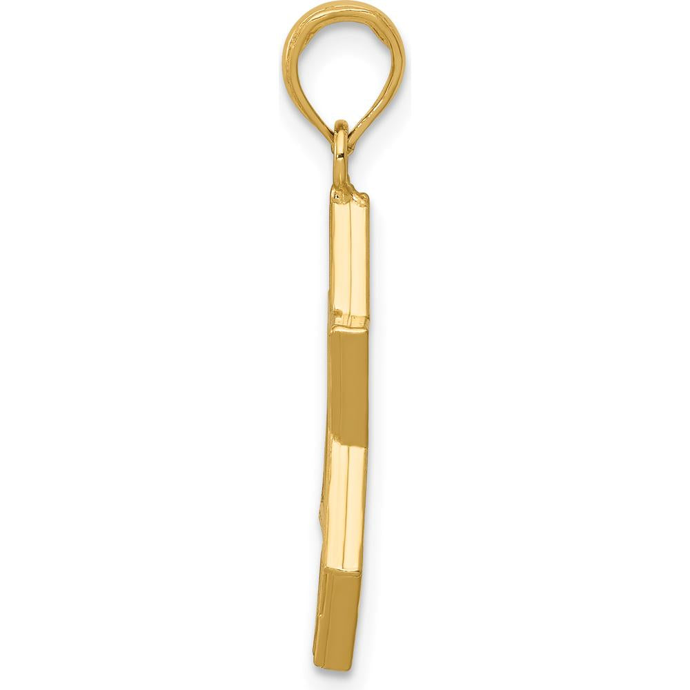 14K Yellow Gold Polished Star of David Pendant - 26mm x 13mm by Oro Pregiato