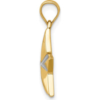 14K Yellow Gold Polished Star Pendant - Solid Design with Concave Profile by Oro Pregiato