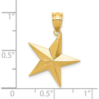 14K Yellow Gold Polished Star Pendant with Concave Profile by Oro Pregiato