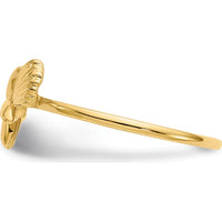 14K Yellow Gold Polished Starfish & Shell Themed Ring by Oro Pregiato