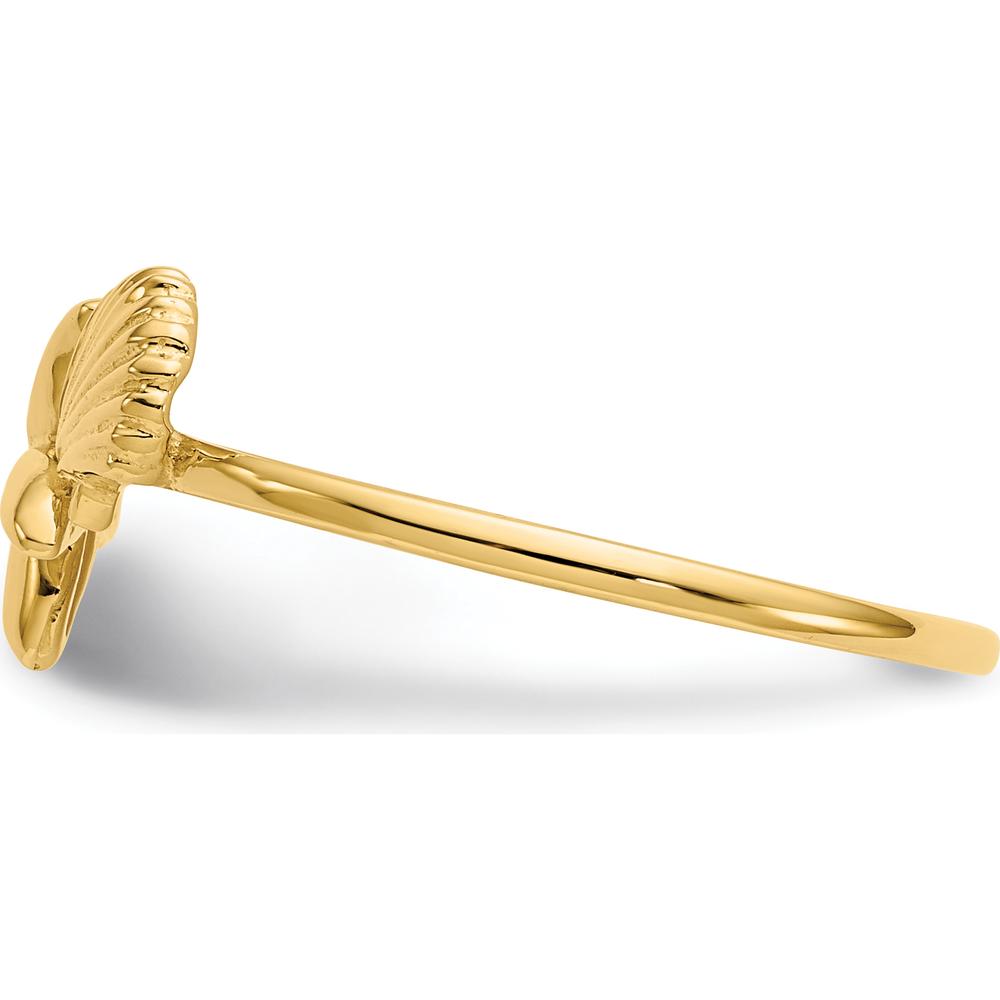 14K Yellow Gold Polished Starfish & Shell Themed Ring by Oro Pregiato