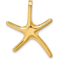 14K Yellow Gold Polished Starfish Pendant Charm - 26.6mm Length by 0