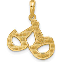14K Yellow Gold Polished Stirrups Pendant with Textured Back Design by Oro Pregiato