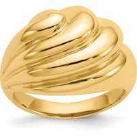 14K Yellow Gold Polished Swirl Dome Fashion Ring by 0