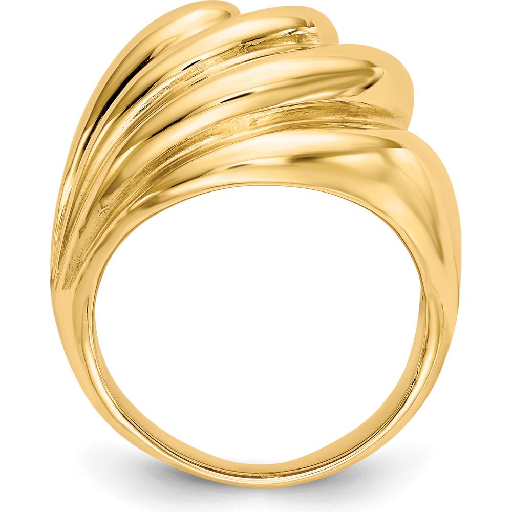 14K Yellow Gold Polished Swirl Dome Fashion Ring by 0