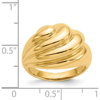 14K Yellow Gold Polished Swirl Dome Fashion Ring by 0