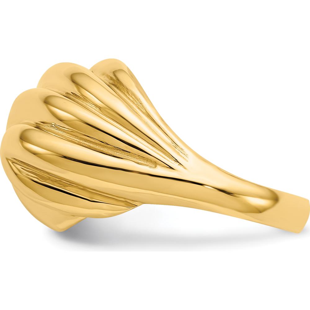 14K Yellow Gold Polished Swirl Dome Fashion Ring by 0