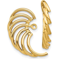 14K Yellow Gold Polished Swirl Shaped Earring Jackets - Elegant Drop Design by 0