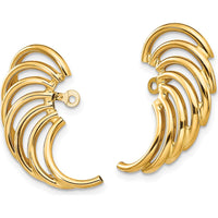 14K Yellow Gold Polished Swirl Shaped Earring Jackets - Elegant Drop Design by 0