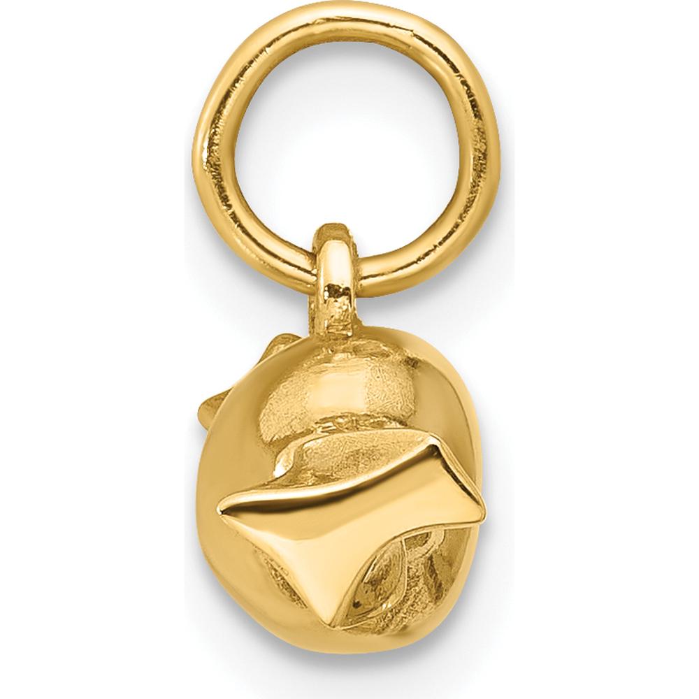 14K Yellow Gold Polished Taffy Candy Charm Pendant - Whimsical Design by Oro Pregiato